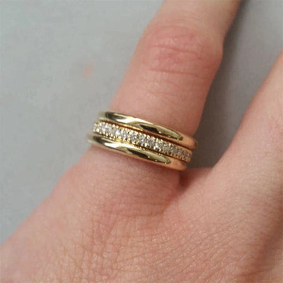 Single Zirconia ring i guld og sølv