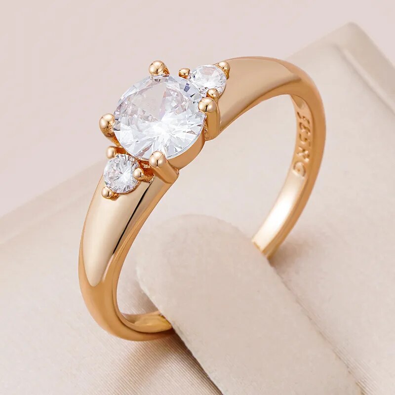 Elegant forgyldt zirkonia-ring