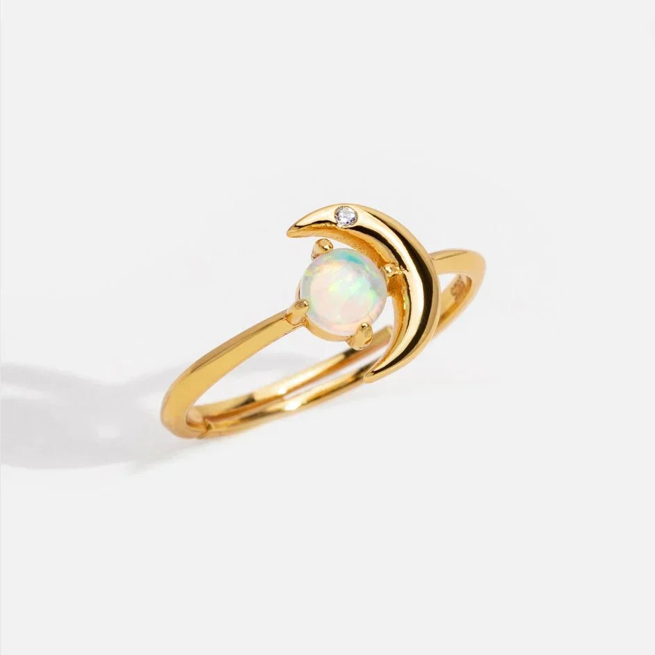 Opal Halvmåne Ring