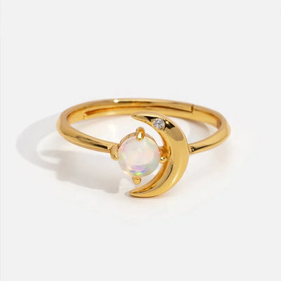 Opal Halvmåne Ring